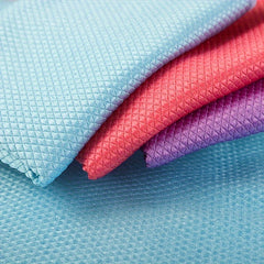 Microfiber Glass Cleaning Cloth Fish Scale Design Stainless Steel Wipes