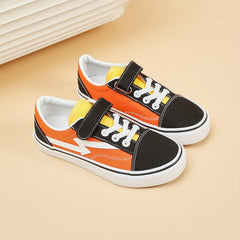 Kids Canvas Skate Shoes Hook Loop Fastener Casual Comfy Platform Sneakers