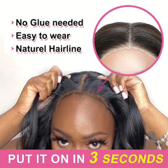 Glueless Straight Bob Wig Human Hair HD 4x4 Lace Closure Wigs