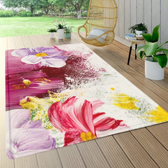 3D Floral Rug Machine Washable Door Mat Anti Slip