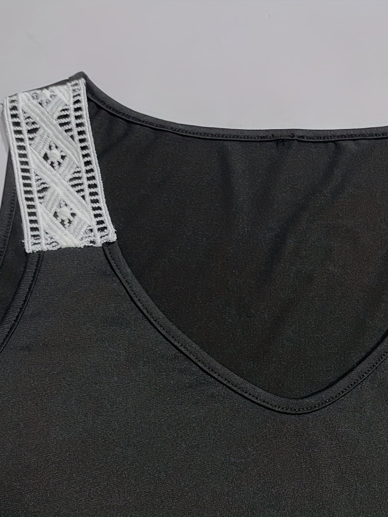 Lace Tank Top V Neck Sleeveless