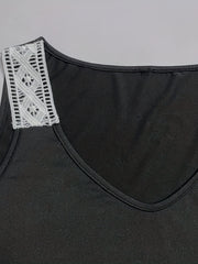 Lace Tank Top V Neck Sleeveless