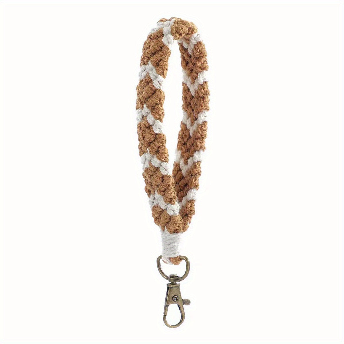 Wrist Strap Keychain Cross Weave Holder Men Women