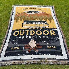 Retro Tassel Blanket Throw Sofa Cover Outdoor Adventure Camping Decorative