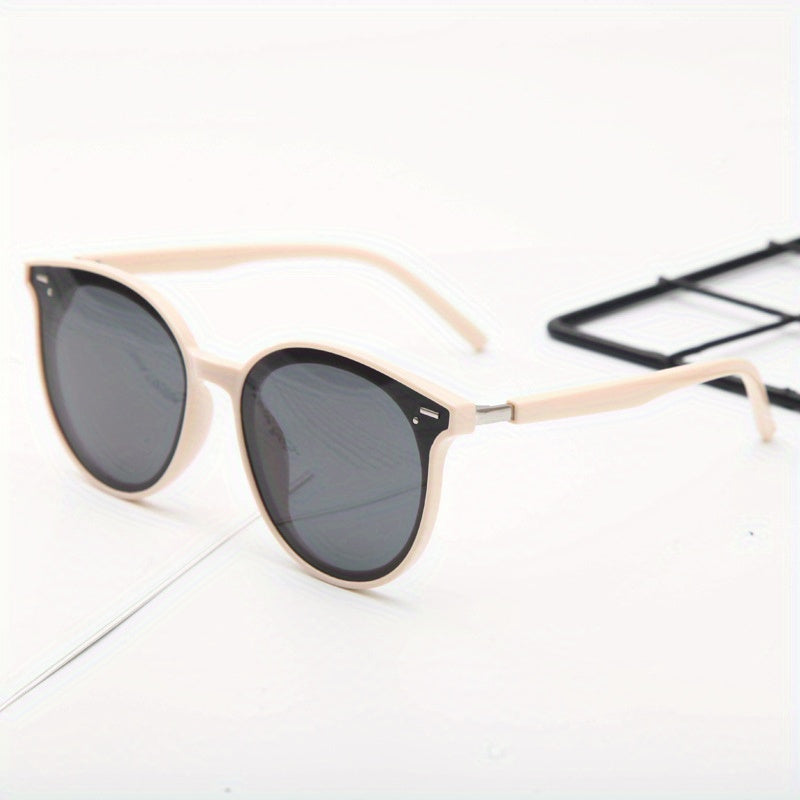 Round Polarized Sunglasses Rivet Decor UV400