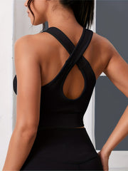 Women's Sleeveless Criss Cross Back Yoga Tank Top
