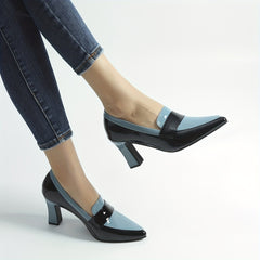 Women's Colorblock Chunky High Heel Pumps