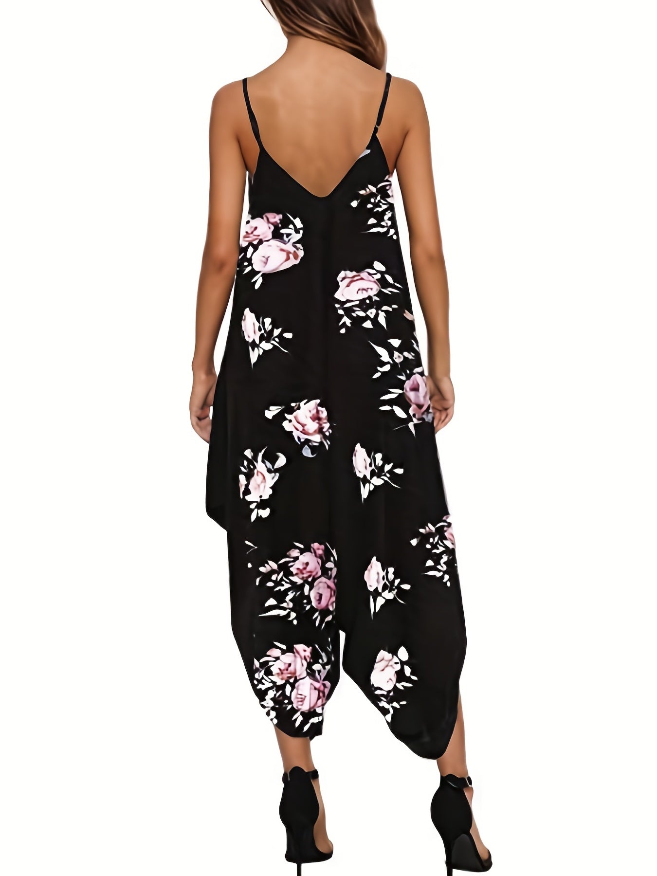 Floral Print Cami Harem Pants Jumpsuit