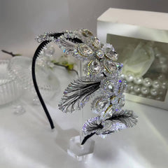 Vintage Floral Bridal Headpiece with Crystals