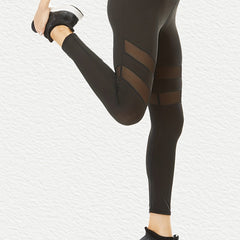 High Elastic Mesh Insert Yoga Leggings Women's Activewear
