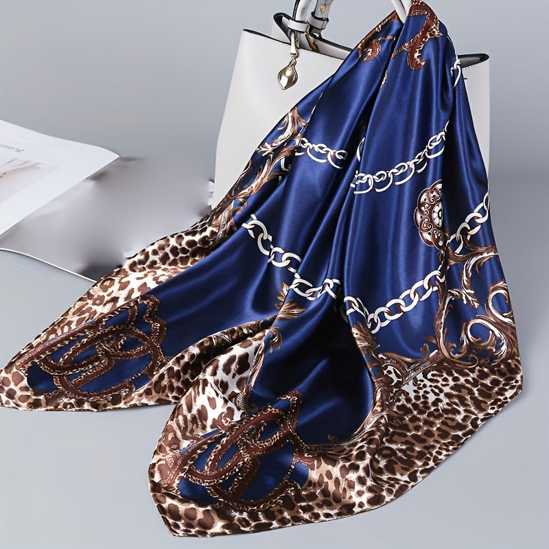Boho Square Scarf Hijab Satin Silk Headband Neckerchief Hairscarf
