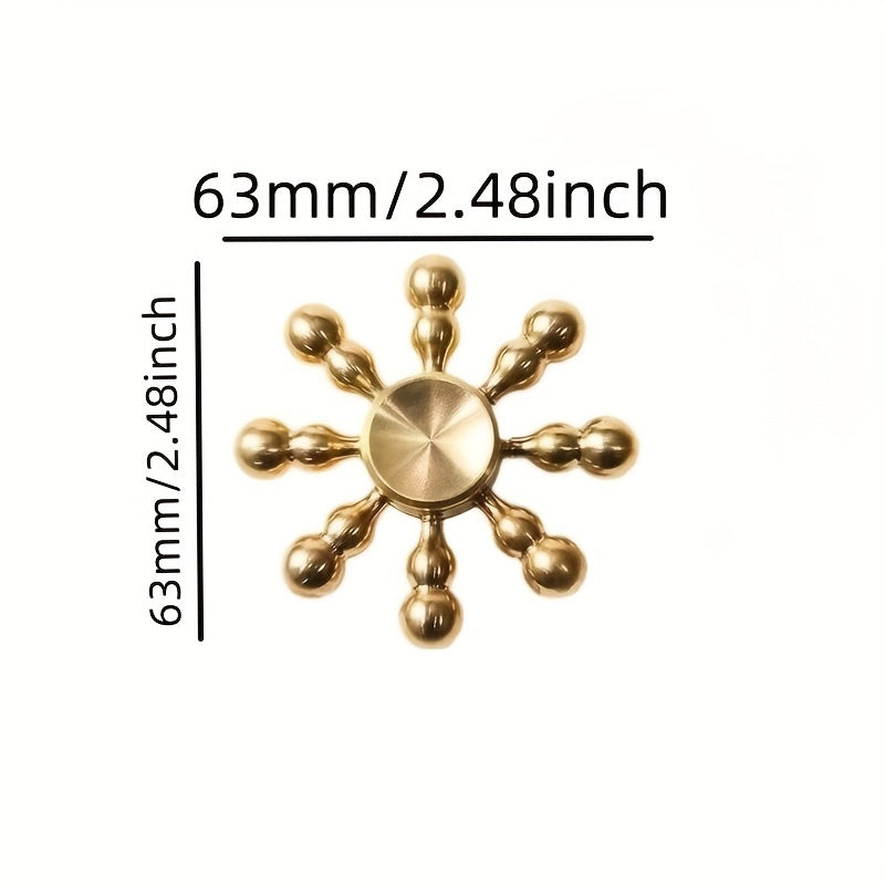 Brass Fingertip Gyroscope Handle Piece 8 arm Bullet Solid Gourd Detachable