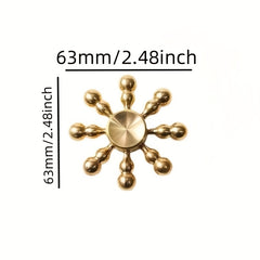 Brass Fingertip Gyroscope Handle Piece 8 arm Bullet Solid Gourd Detachable