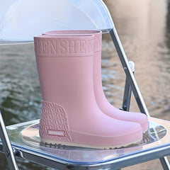 Women's Waterproof High Tube Rain Boots Solid Non slip Outdoor Rain Boots