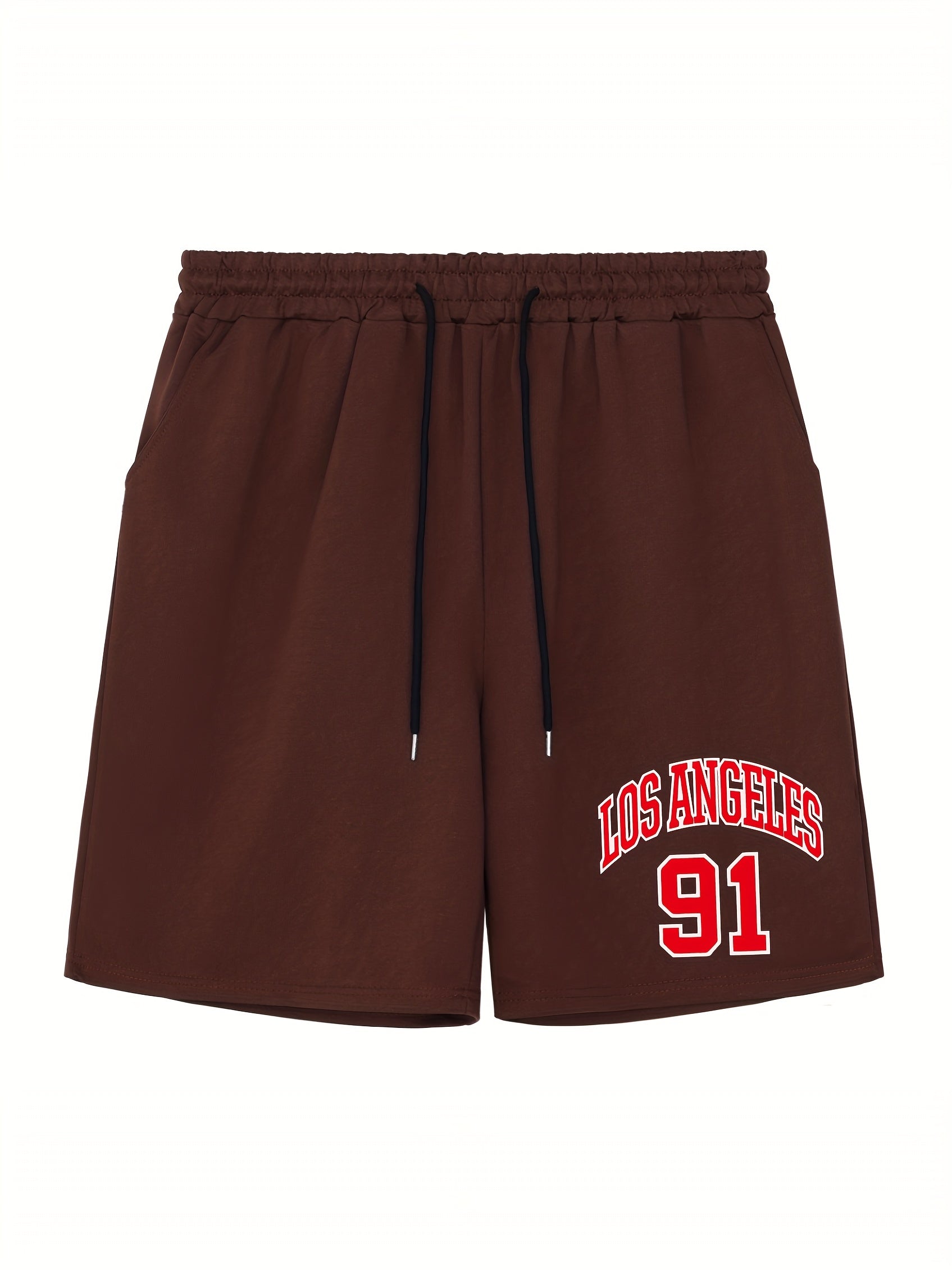 Men's LA 91 Print Shorts Active Stretch Drawstring Sports Shorts