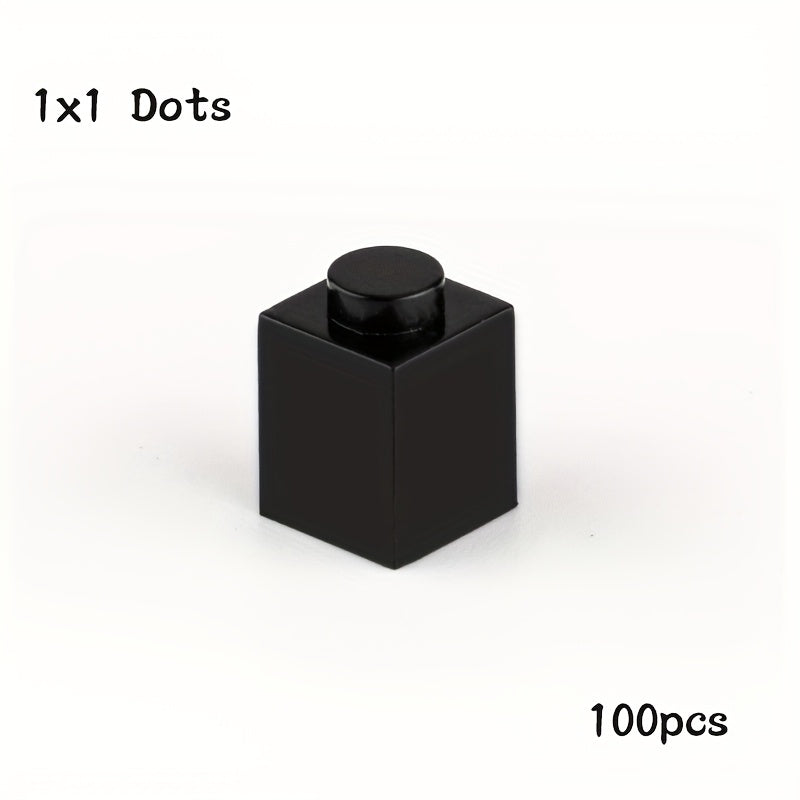 100pcs Building Blocks 1x1 Holes Puzzle Educational Toy MOC Parts