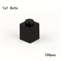 100pcs Building Blocks 1x1 Holes Puzzle Educational Toy MOC Parts