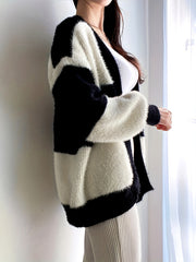 Loose Block Cardigan Long Sleeve for Fall & Winter