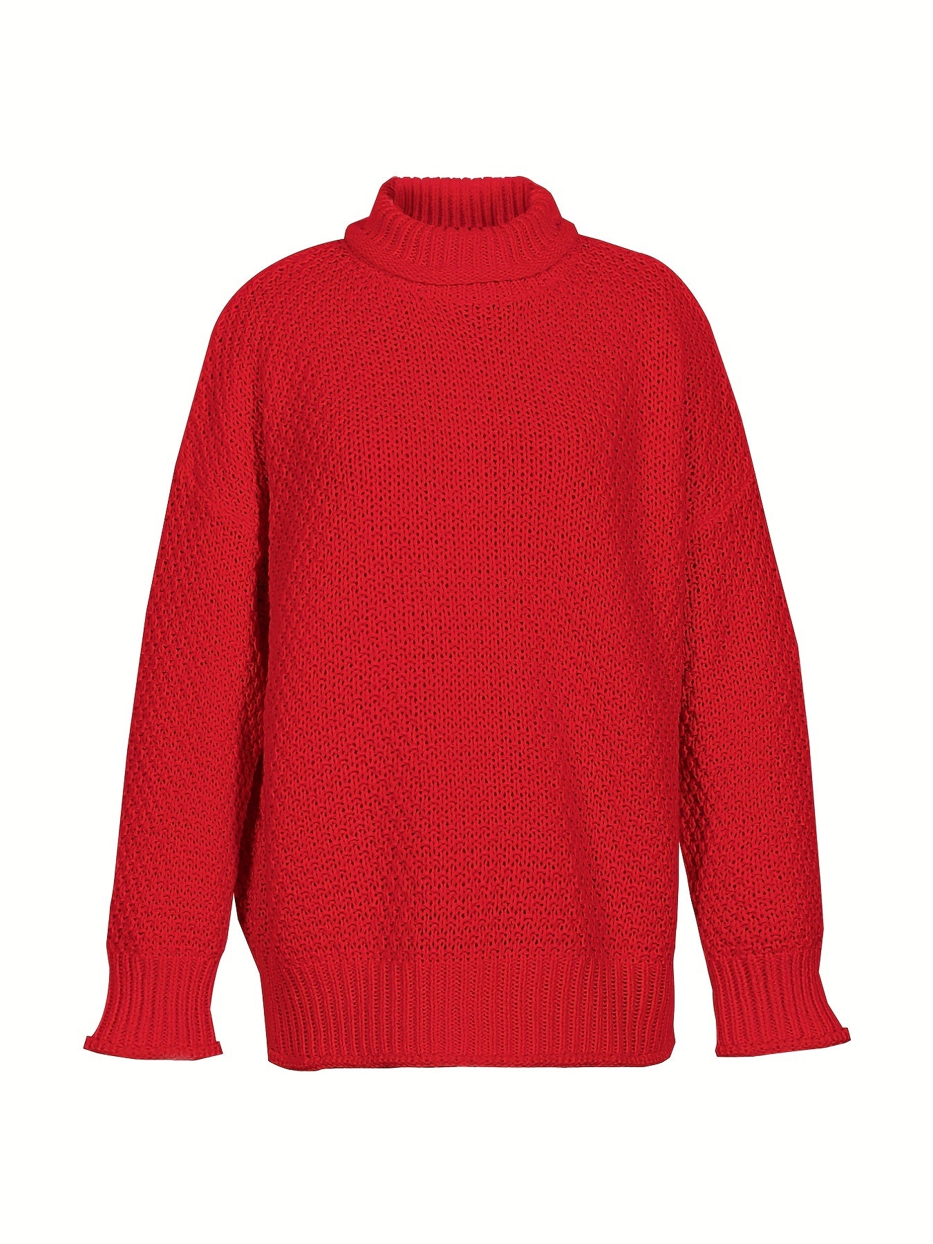 Solid Long Sleeve Turtle Neck Sweater