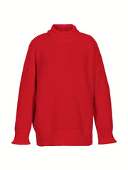 Solid Long Sleeve Turtle Neck Sweater
