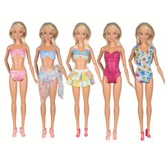 5 Sets Doll Swimsuits Bathing Suits Beach Bikini Clothes For 29 21 Cm Girl Doll