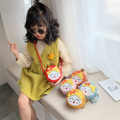 Kids Cartoon Girl Bow Crossbody Bag Coin Purse