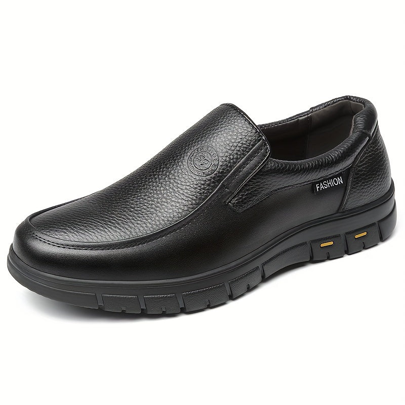 Men's Leather Loafer Shoes Padded Collar Non Slip Slip On Shoes Spring Summer