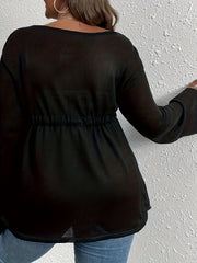 Casual Cardigan Solid Long Sleeve Stretch Peplum C