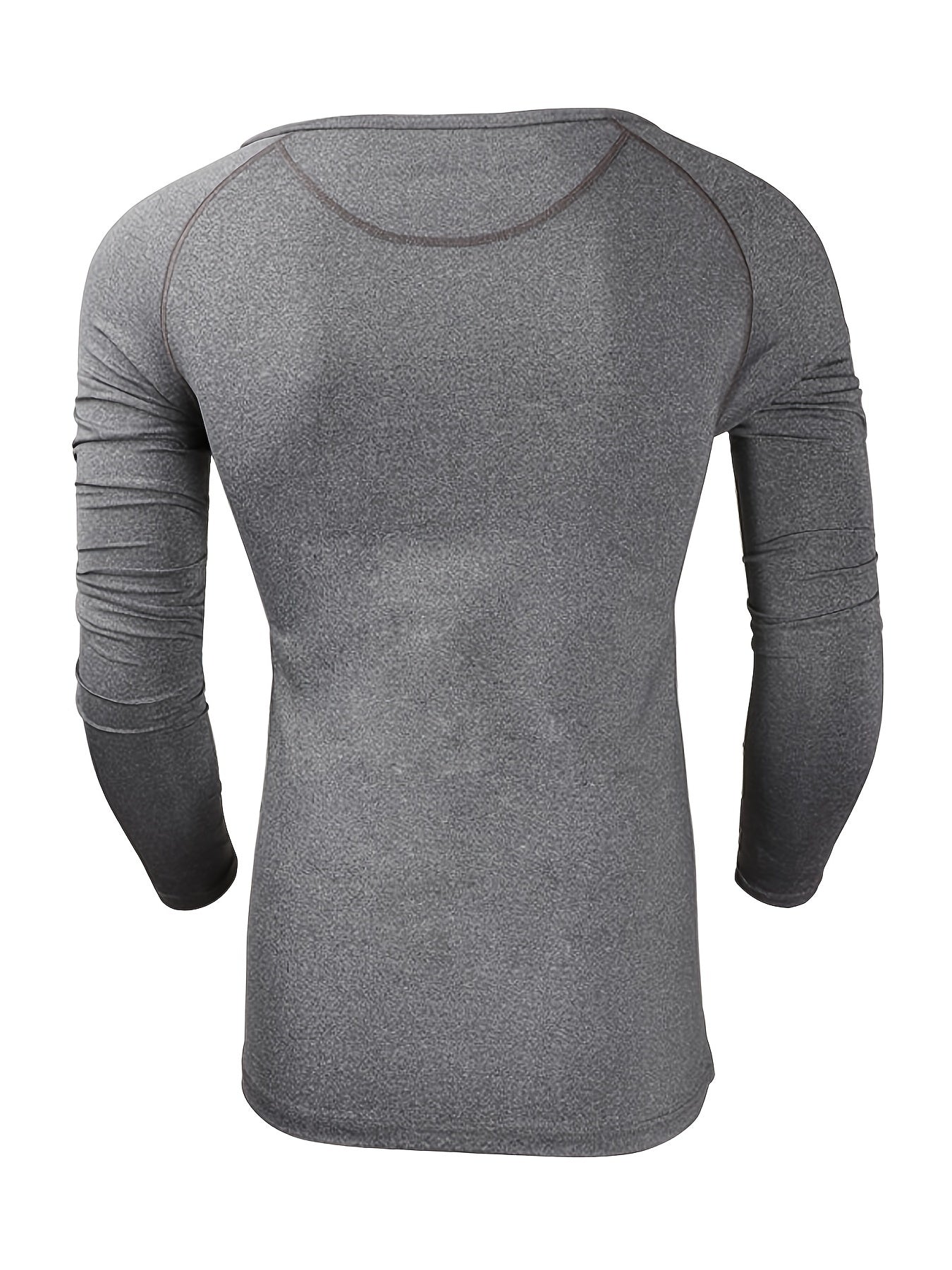 Men's Thermal Compression Sports Shirt Long Sleeve Crew Neck Baseball Base Layer