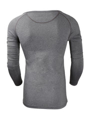 Men's Thermal Compression Sports Shirt Long Sleeve Crew Neck Baseball Base Layer