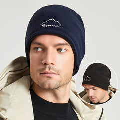Men's Polar Fleece Ski Hat Double-sided Windproof Warm Hat