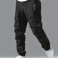 Faith Print Cargo Pants Men's Flap Pocket Trousers