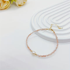 Strawberry Crystal Faux Pearl Bracelet for Girls