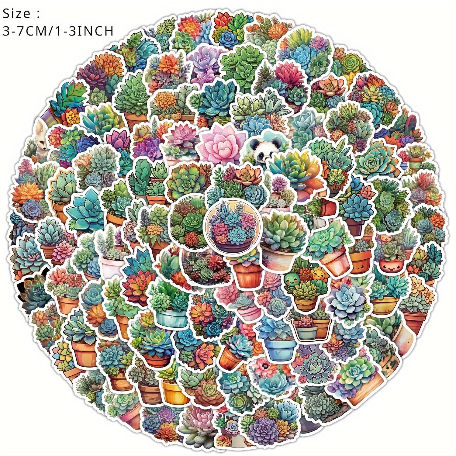 100pcs Succulent Series Stickers for Guitar Skateboard Phone