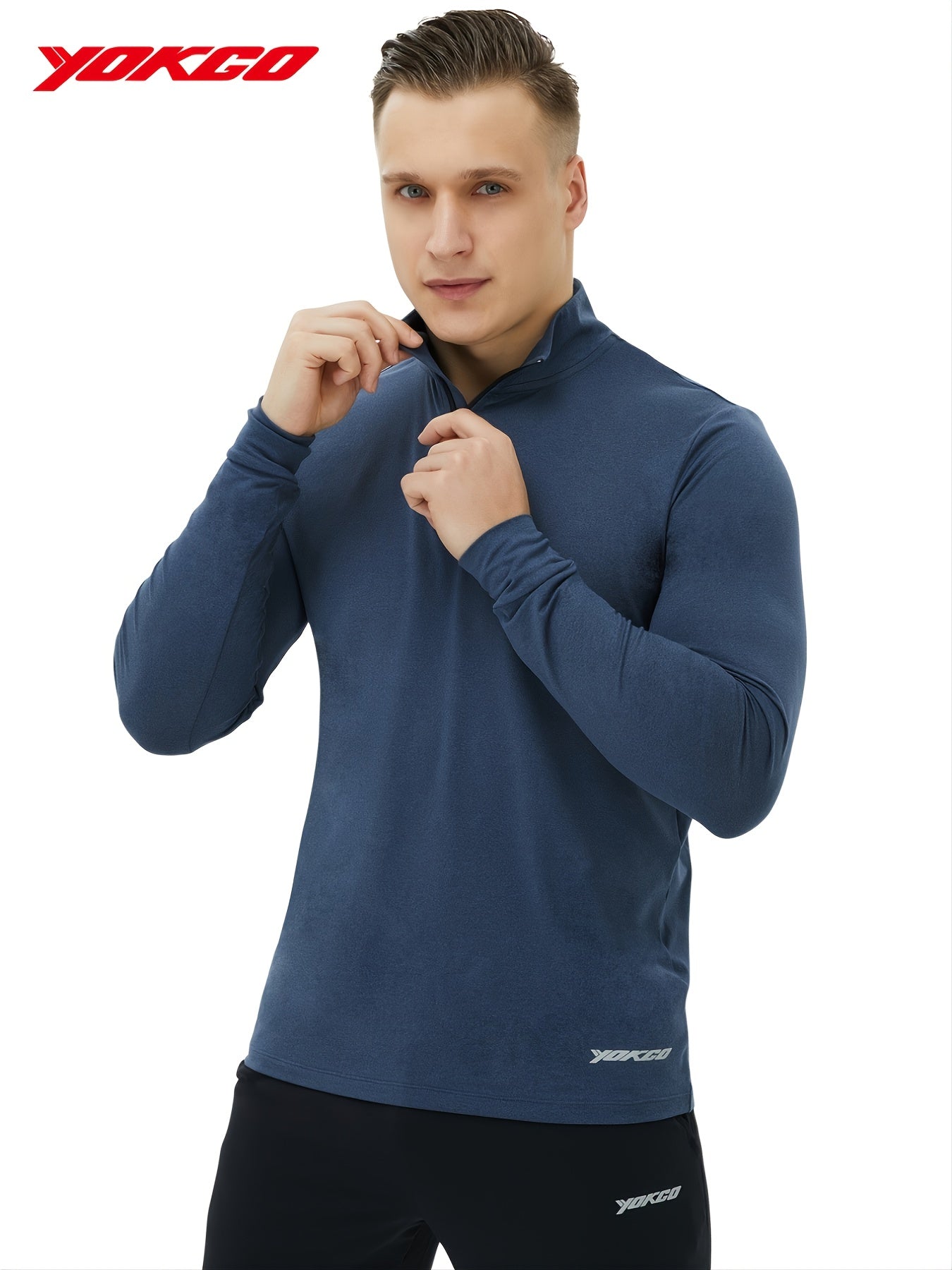 YOKGO Men's Sweat Resistance Quick Long Sleeve T Shirt