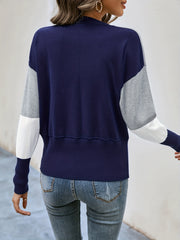 Crew Neck Knit Pullover Sweater for Women