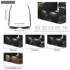 RoyalHot Men's Polarized Toad Mirror Sunglasses