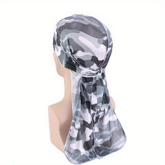 Camouflage Wave Long Tail Hat Turban Pirate Hat Men's And Women's Turban Hat