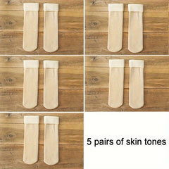 5 Pairs Winter Warm Snow Socks Fleece Crew Socks