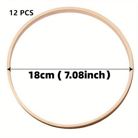 12pcs Bamboo Embroidery Hoop DIY Frame Set