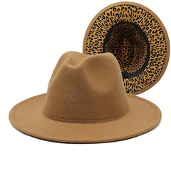 Men's Wide Brim Woolen Hat Lightweight Sunscreen Protection Adjustable