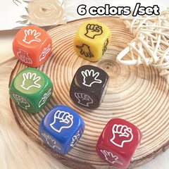 6pcs Acrylic Scissor Paper Rock Dice Set for Party
