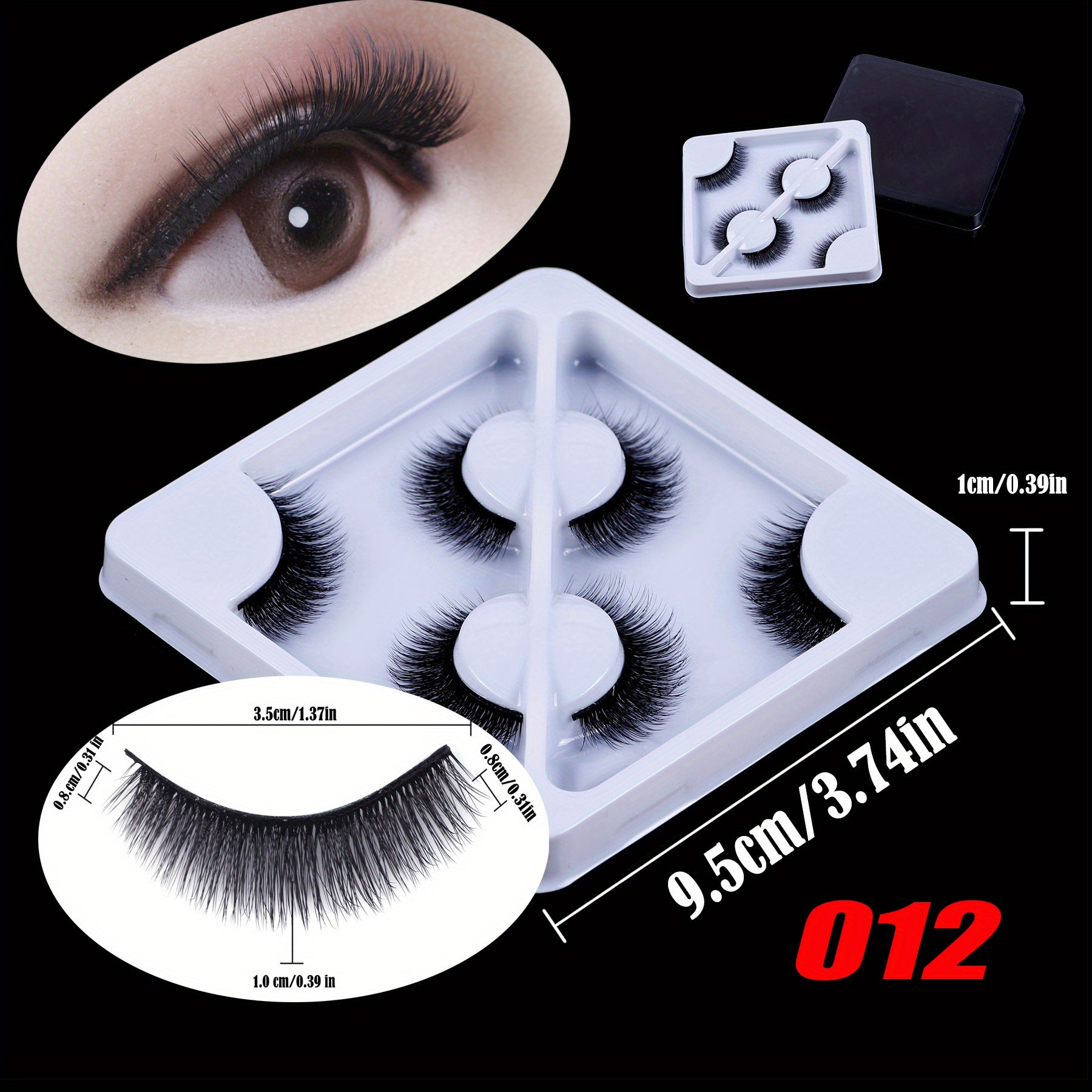 3 Pairs Fluffy 6D Faux Mink Eyelashes - Dramatic False Lashes