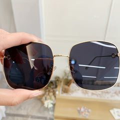 Square Frame Sunglasses Big Face Slimming Shades Men's And Women's