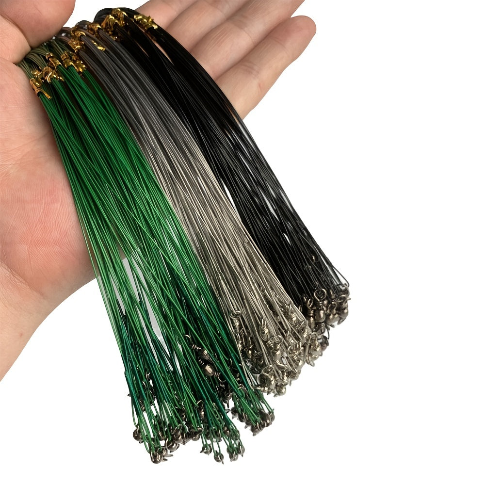 10pcs Steel Fishing Wire with Swivel Rings for Stronger Catches