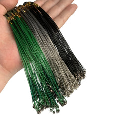 10pcs Steel Fishing Wire with Swivel Rings for Stronger Catches