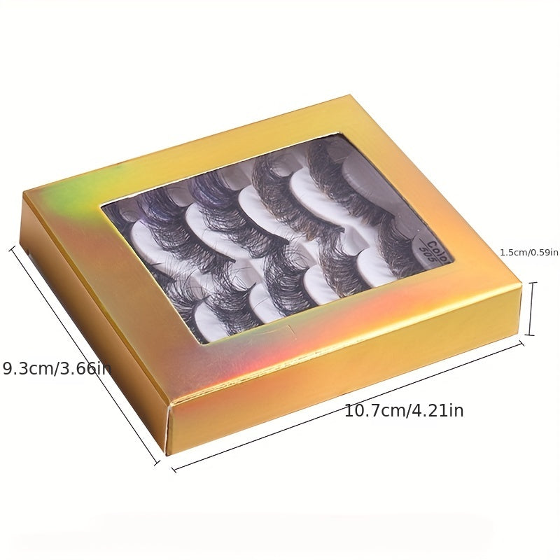 5 Pairs Colored Faux Mink Lashes Fluffy Natural Volume Eyelashes Extension