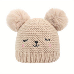 Baby Girls Knitted Beanie Hat Winter Cold-proof 6-24 Months