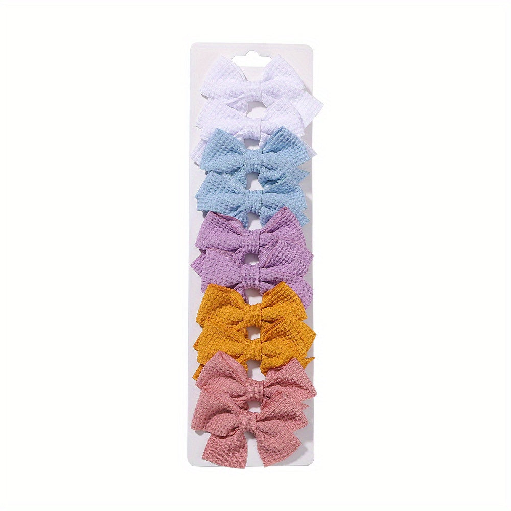 10pcs Solid Bow Hair Clips Princess Hair Accessories