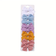 10pcs Solid Bow Hair Clips Princess Hair Accessories